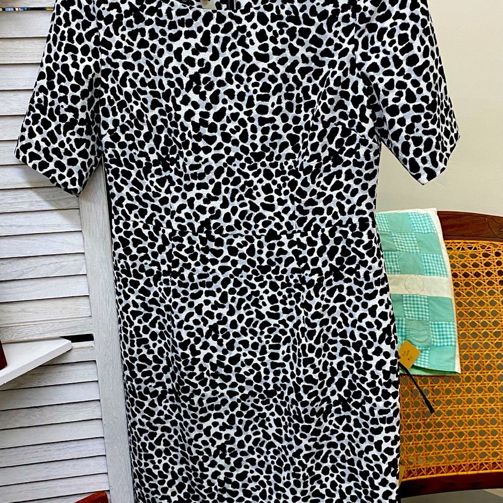 Talbots Black and White Sheath Dress